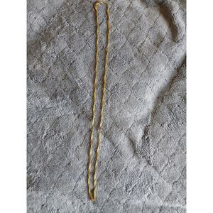 Gold Tone Twisted Rope Chain Necklace Lobster Clasp Vintage Style Jewelry